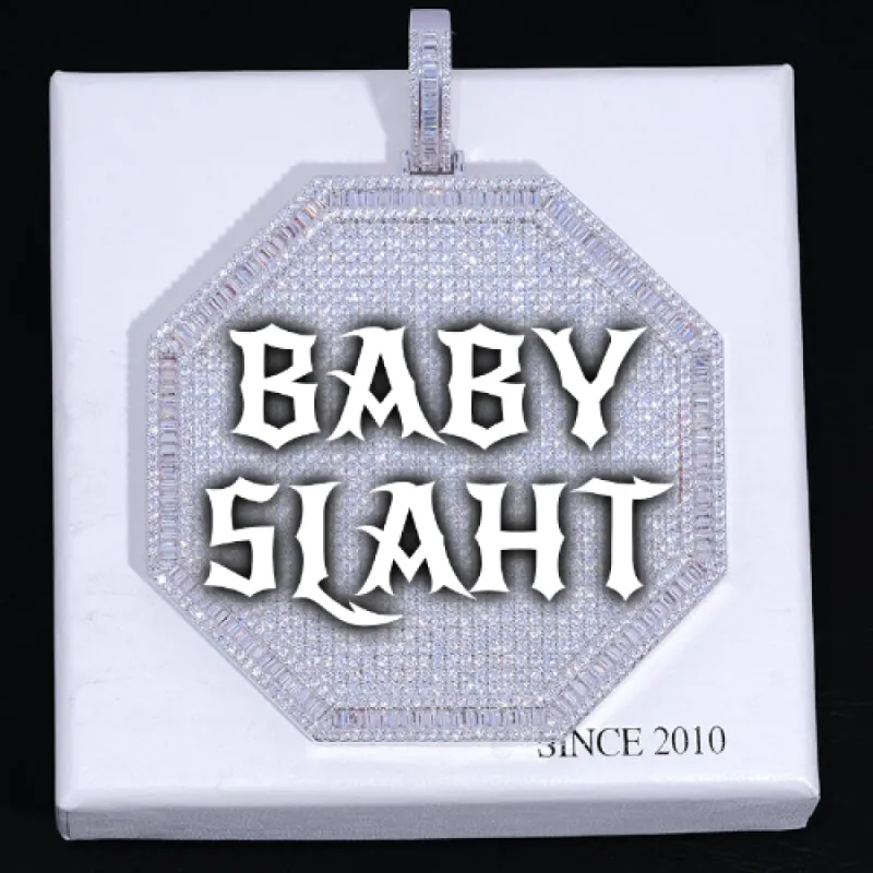 CUSTOM LETTER NECKLACE 3D BIG OCTAGON sold by The GUU Shop