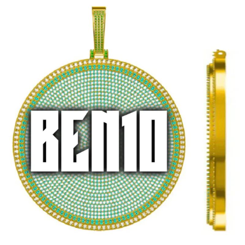 CUSTOM LETTER NECKLACE 3D BIG DISC sold by The GUU Shop