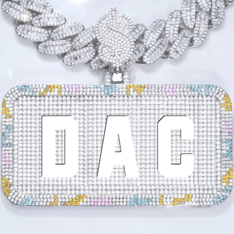 CUSTOM LETTER NECKLACE 3D COLORFUL SQUARE sold by The GUU Shop