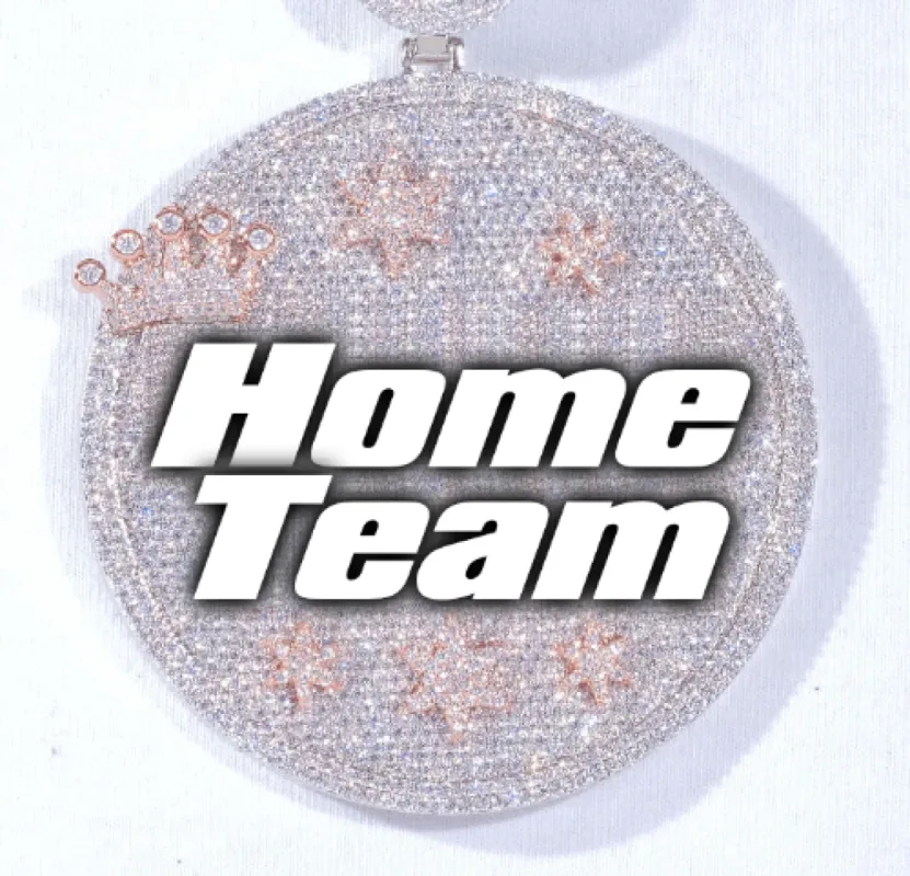 CUSTOM LETTER NECKLACE 3D BIG CROWN DISC sold by The GUU Shop