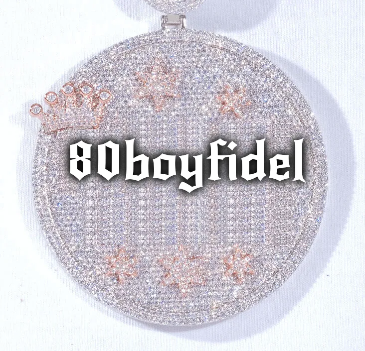 CUSTOM LETTER NECKLACE 3D BIG CROWN DISC sold by The GUU Shop product image thumbnail 2