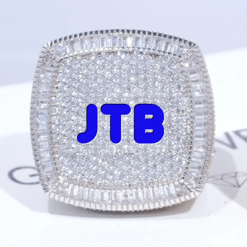 CUSTOM LETTER 3D ICED RING sold by The GUU Shop