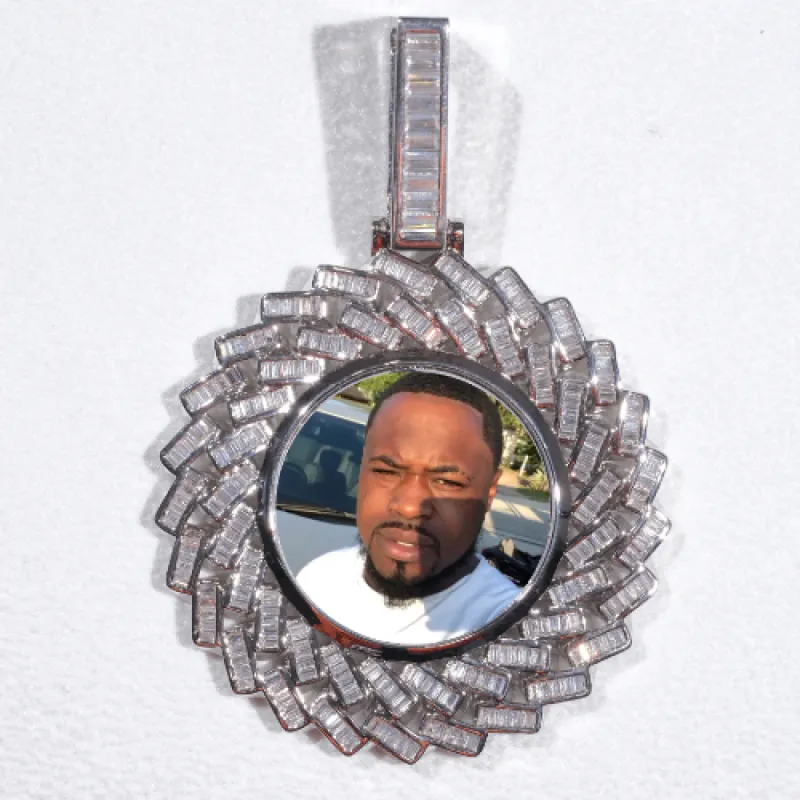 Large 3D Baguette Custom Picture Pendant sold by The GUU Shop