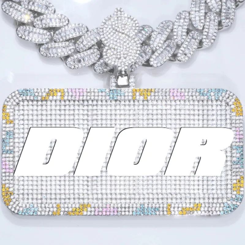 CUSTOM LETTER NECKLACE 3D COLORFUL SQUARE sold by The GUU Shop
