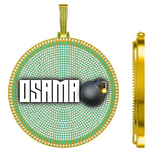 CUSTOM LETTER NECKLACE 3D BIG DISC sold by The GUU Shop