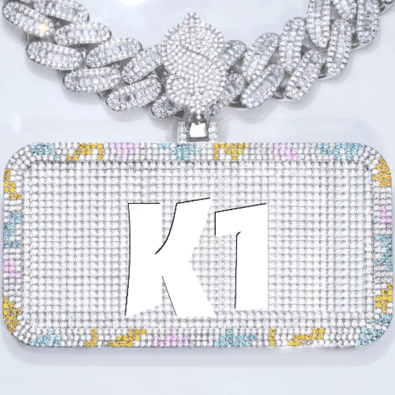 CUSTOM LETTER NECKLACE 3D COLORFUL SQUARE sold by The GUU Shop