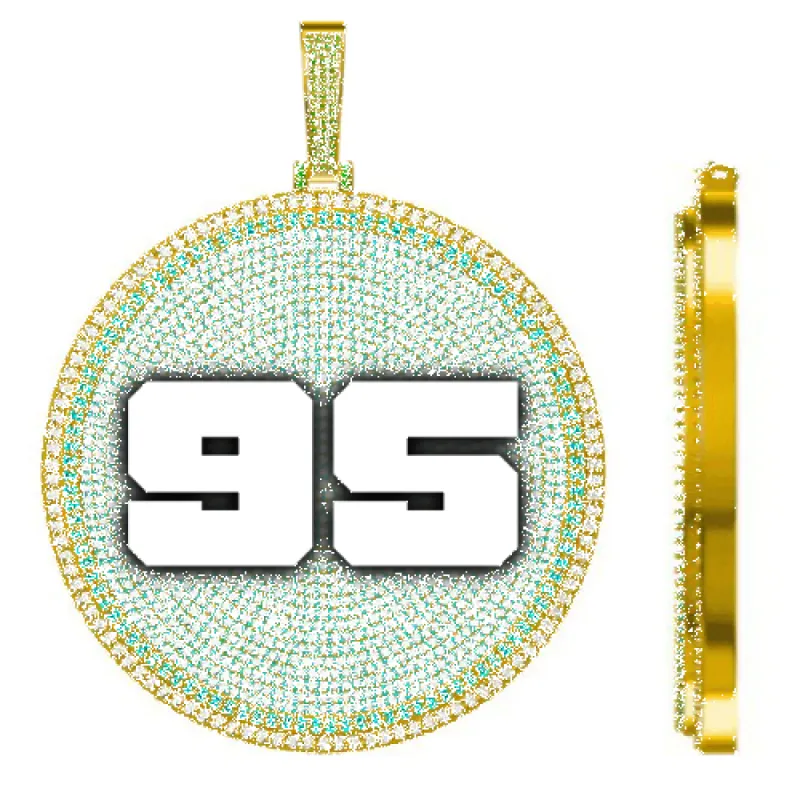 CUSTOM LETTER NECKLACE 3D BIG DISC sold by The GUU Shop