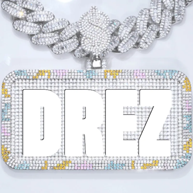 CUSTOM LETTER NECKLACE 3D COLORFUL SQUARE sold by The GUU Shop