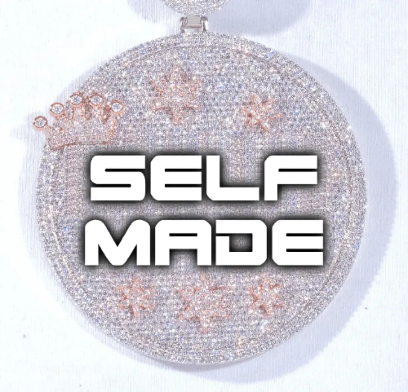 CUSTOM LETTER NECKLACE 3D BIG CROWN DISC made by The GUU Shop