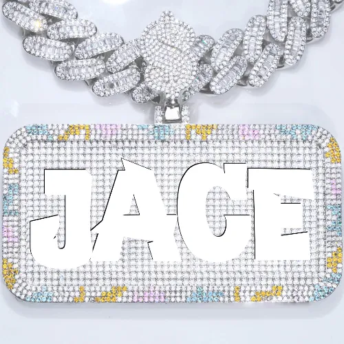 CUSTOM LETTER NECKLACE 3D COLORFUL SQUARE sold by The GUU Shop