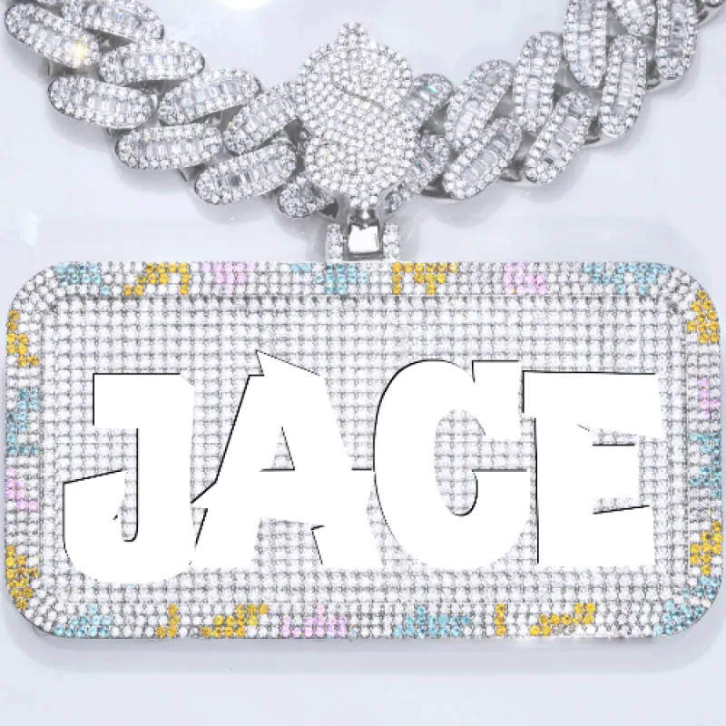 CUSTOM LETTER NECKLACE 3D COLORFUL SQUARE sold by The GUU Shop