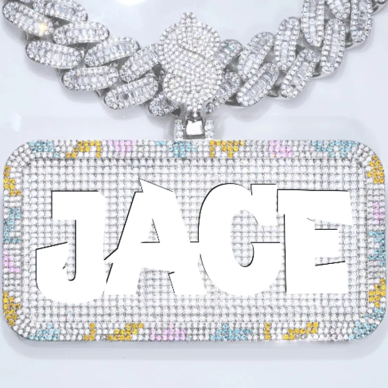 CUSTOM LETTER NECKLACE 3D COLORFUL SQUARE sold by The GUU Shop