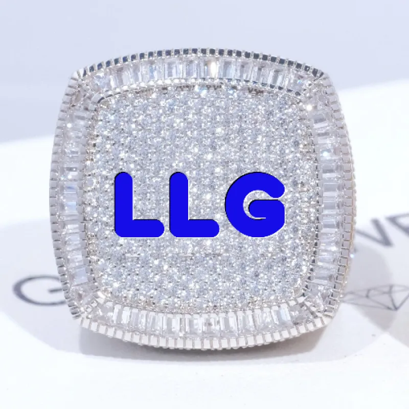 CUSTOM LETTER 3D ICED RING sold by The GUU Shop