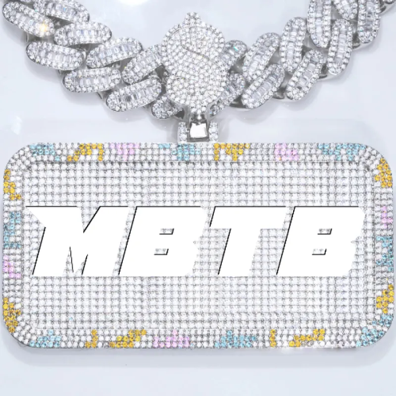 CUSTOM LETTER NECKLACE 3D COLORFUL SQUARE sold by The GUU Shop