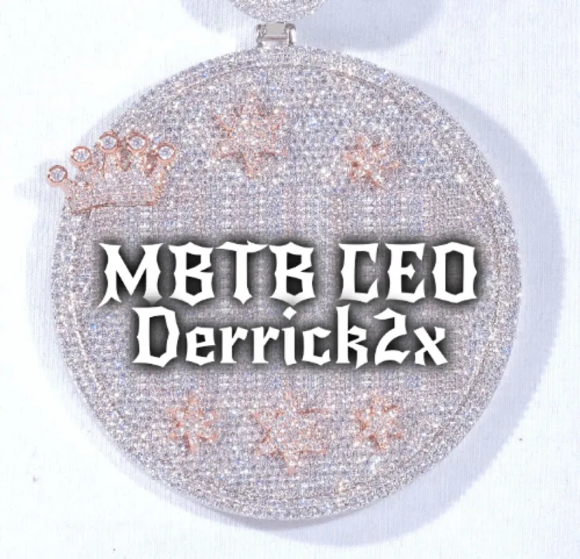 CUSTOM LETTER NECKLACE 3D BIG CROWN DISC sold by The GUU Shop