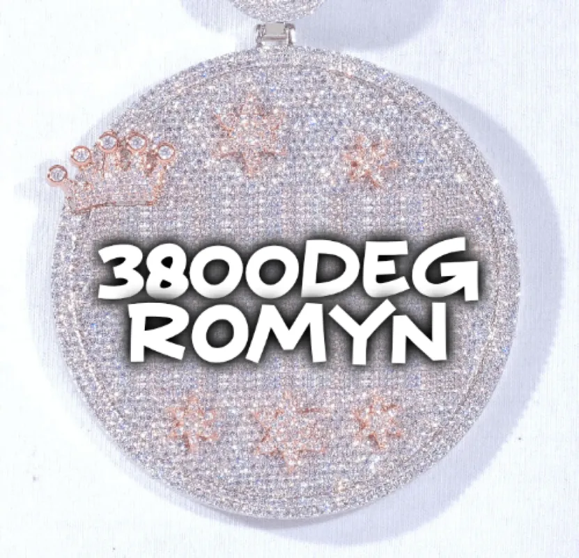 CUSTOM LETTER NECKLACE 3D BIG CROWN DISC sold by The GUU Shop