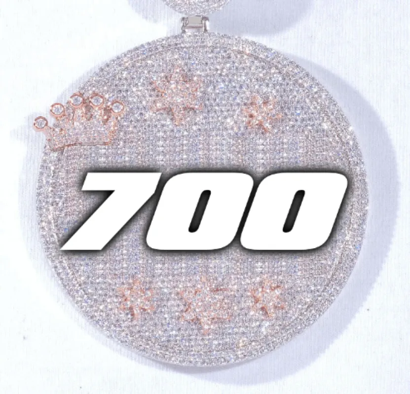 CUSTOM LETTER NECKLACE 3D BIG CROWN DISC made by The GUU Shop