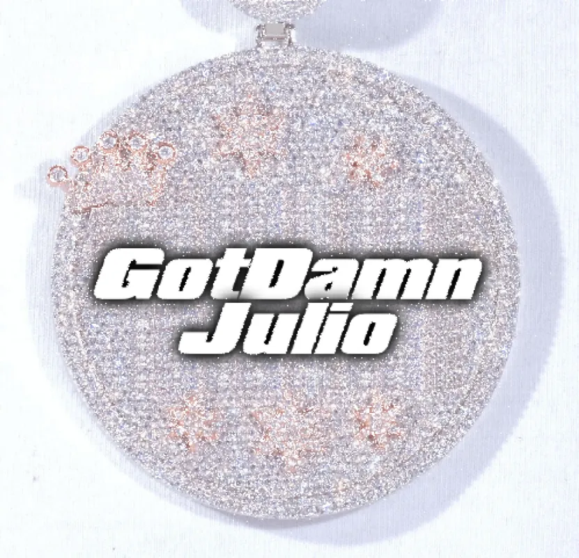 CUSTOM LETTER NECKLACE 3D BIG CROWN DISC sold by The GUU Shop