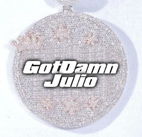 CUSTOM LETTER NECKLACE 3D BIG CROWN DISC sold by The GUU Shop