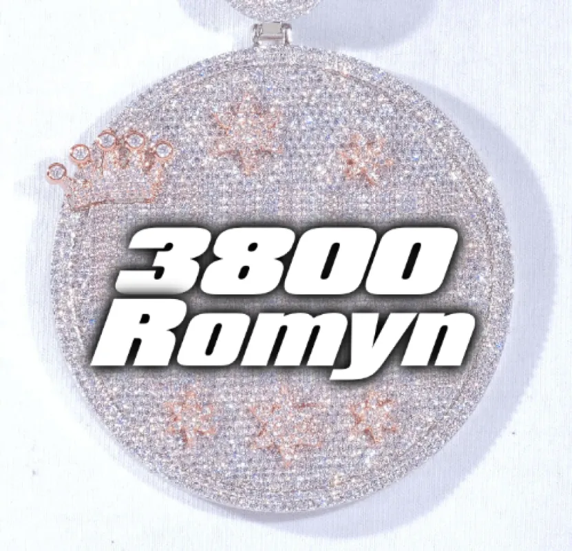 CUSTOM LETTER NECKLACE 3D BIG CROWN DISC sold by The GUU Shop