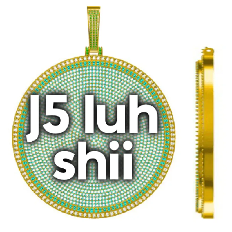 CUSTOM LETTER NECKLACE 3D BIG DISC sold by The GUU Shop