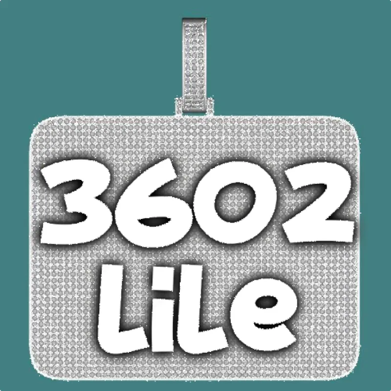 CUSTOM LETTER NECKLACE 3D BIG SQUARE sold by The GUU Shop