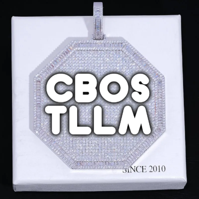 CUSTOM LETTER NECKLACE 3D BIG OCTAGON sold by The GUU Shop