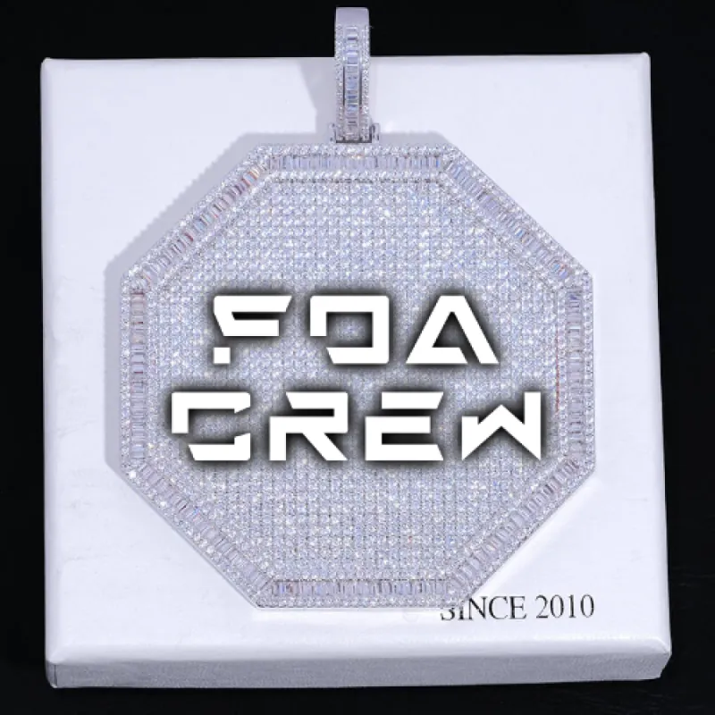 CUSTOM LETTER NECKLACE 3D BIG OCTAGON sold by The GUU Shop