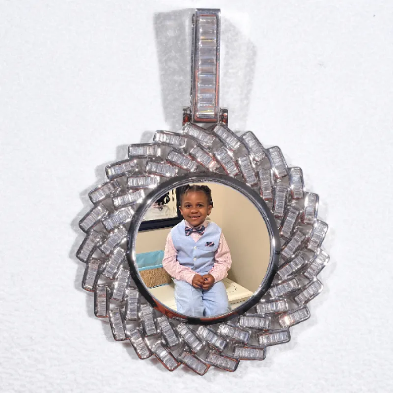 Large 3D Baguette Custom Picture Pendant sold by The GUU Shop