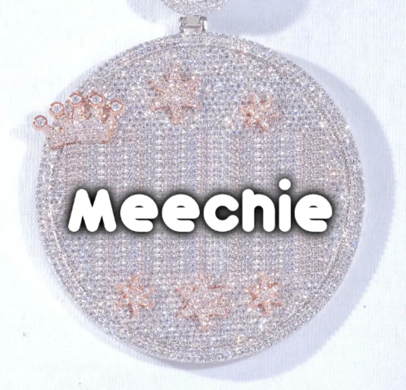 CUSTOM LETTER NECKLACE 3D BIG CROWN DISC sold by The GUU Shop