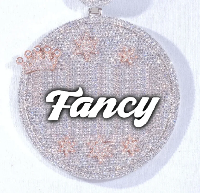 CUSTOM LETTER NECKLACE 3D BIG CROWN DISC sold by The GUU Shop