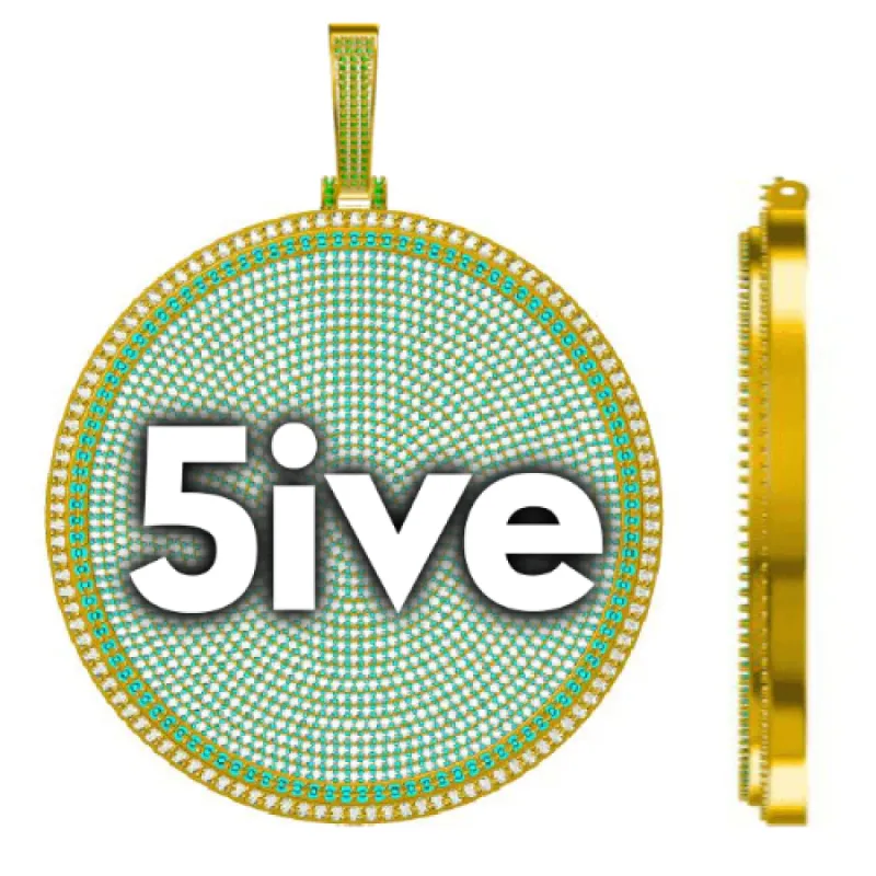 CUSTOM LETTER NECKLACE 3D BIG DISC sold by The GUU Shop