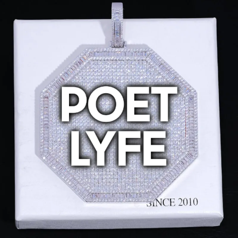 CUSTOM LETTER NECKLACE 3D BIG OCTAGON sold by The GUU Shop