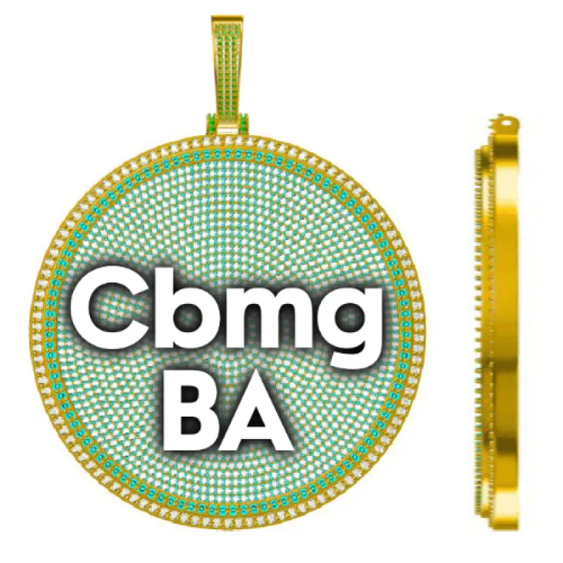 CUSTOM LETTER NECKLACE 3D BIG DISC sold by The GUU Shop