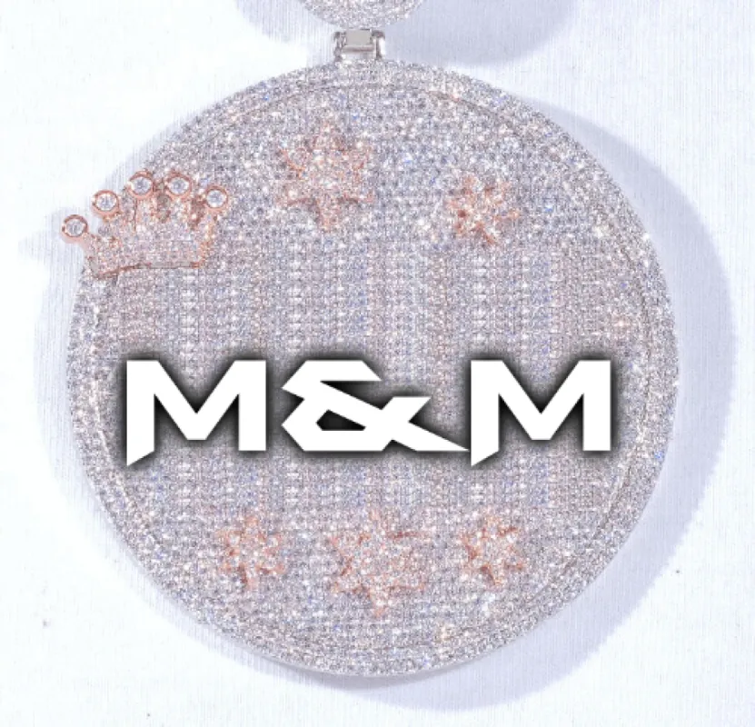 CUSTOM LETTER NECKLACE 3D BIG CROWN DISC sold by The GUU Shop