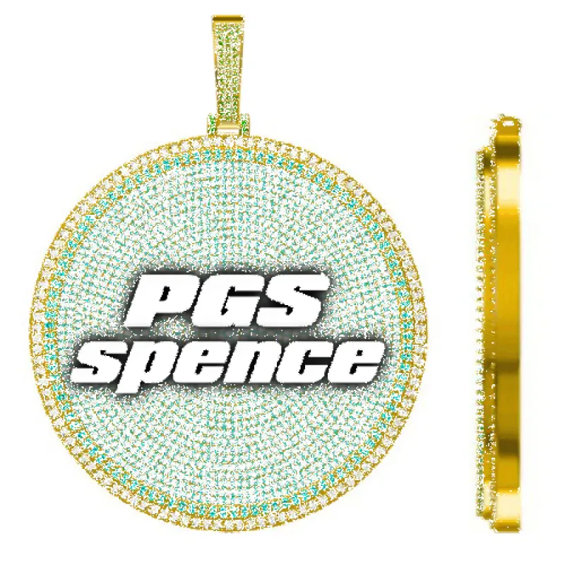 CUSTOM LETTER NECKLACE 3D BIG DISC sold by The GUU Shop