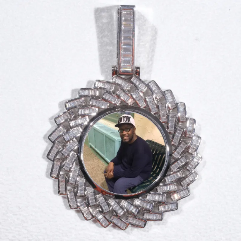 Large 3D Baguette Custom Picture Pendant sold by The GUU Shop