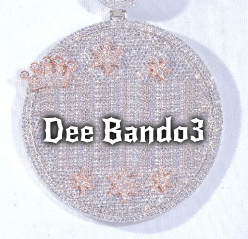 CUSTOM LETTER NECKLACE 3D BIG CROWN DISC sold by The GUU Shop