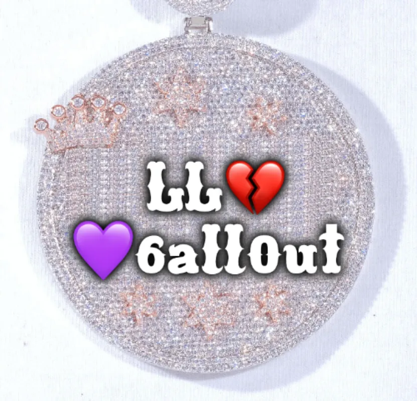 CUSTOM LETTER NECKLACE 3D BIG CROWN DISC sold by The GUU Shop