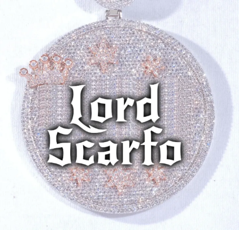 CUSTOM LETTER NECKLACE 3D BIG CROWN DISC made by The GUU Shop