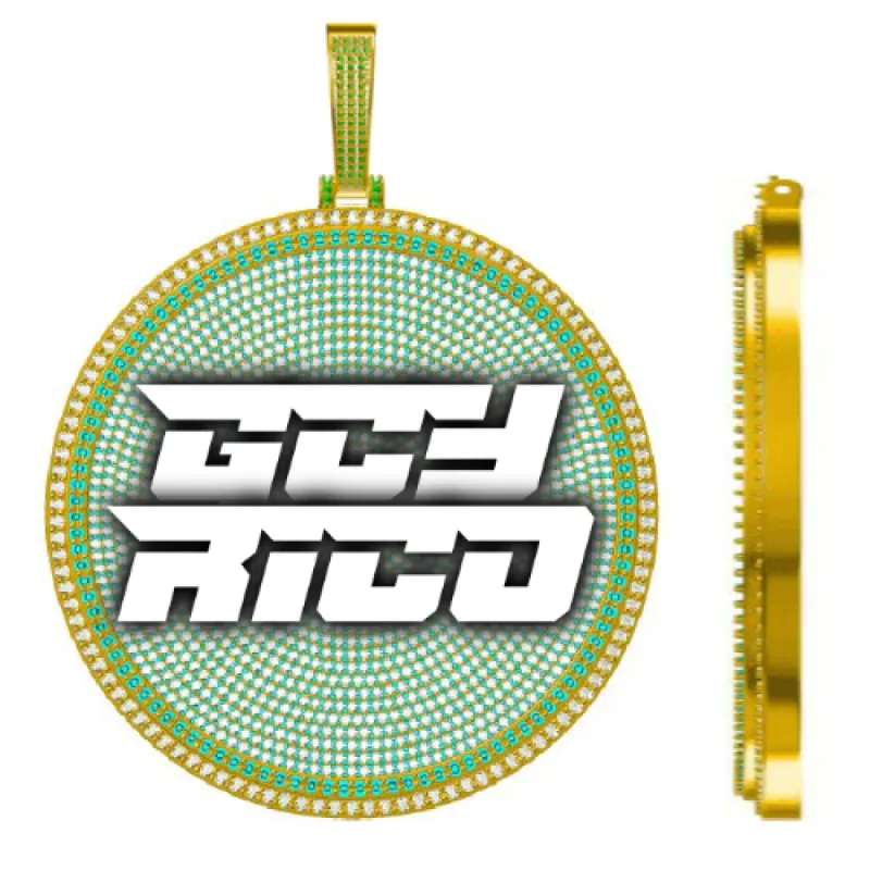 CUSTOM LETTER NECKLACE 3D BIG DISC sold by The GUU Shop