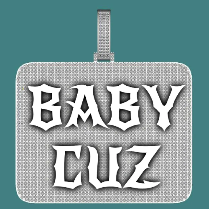 CUSTOM LETTER NECKLACE 3D BIG SQUARE sold by The GUU Shop