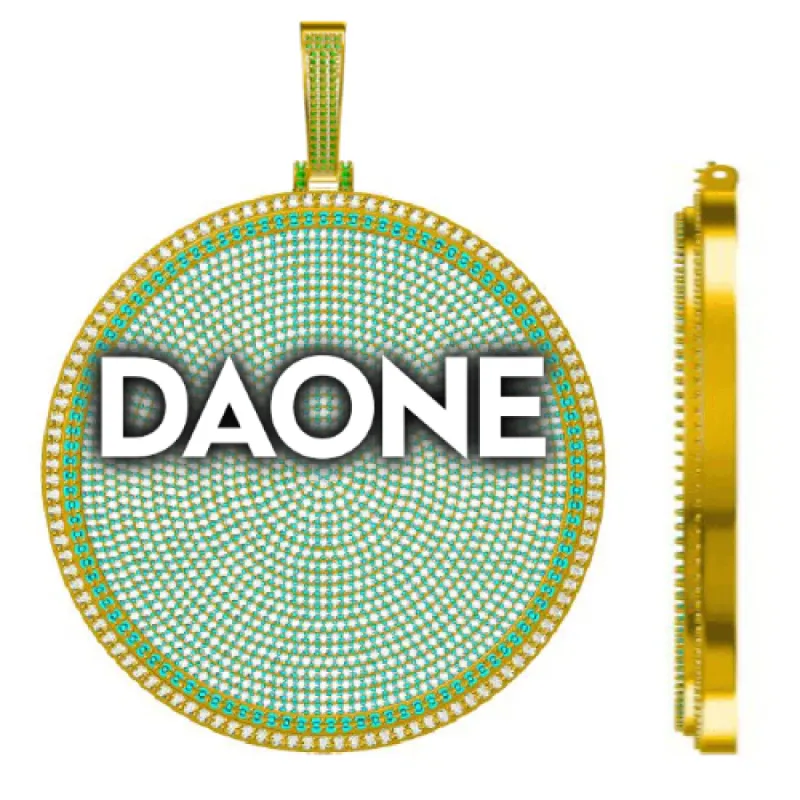 CUSTOM LETTER NECKLACE 3D BIG DISC sold by The GUU Shop