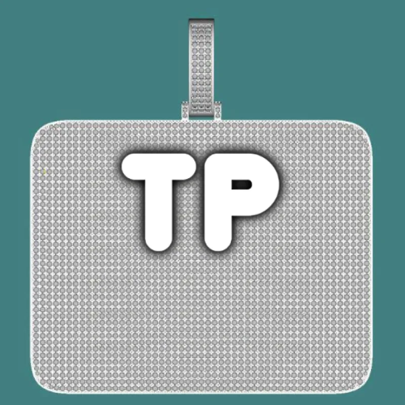 CUSTOM LETTER NECKLACE 3D BIG SQUARE sold by The GUU Shop