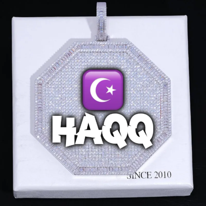 CUSTOM LETTER NECKLACE 3D BIG OCTAGON sold by The GUU Shop