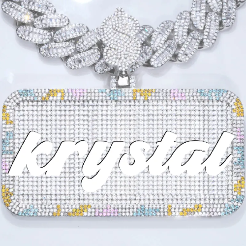 CUSTOM LETTER NECKLACE 3D COLORFUL SQUARE sold by The GUU Shop