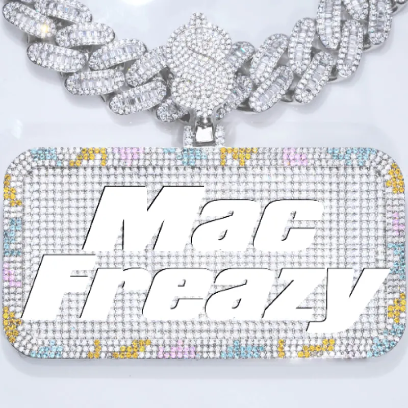 CUSTOM LETTER NECKLACE 3D COLORFUL SQUARE sold by The GUU Shop