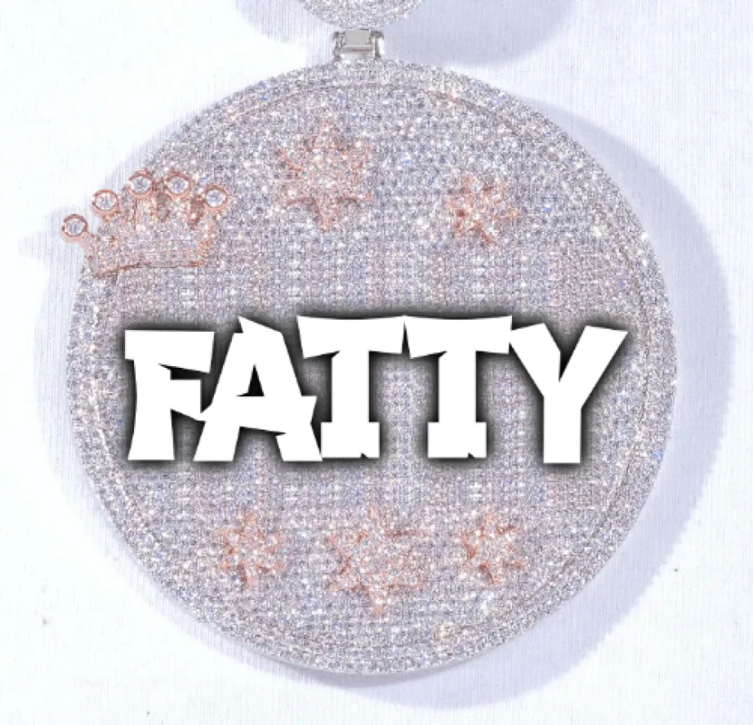 CUSTOM LETTER NECKLACE 3D BIG CROWN DISC sold by The GUU Shop