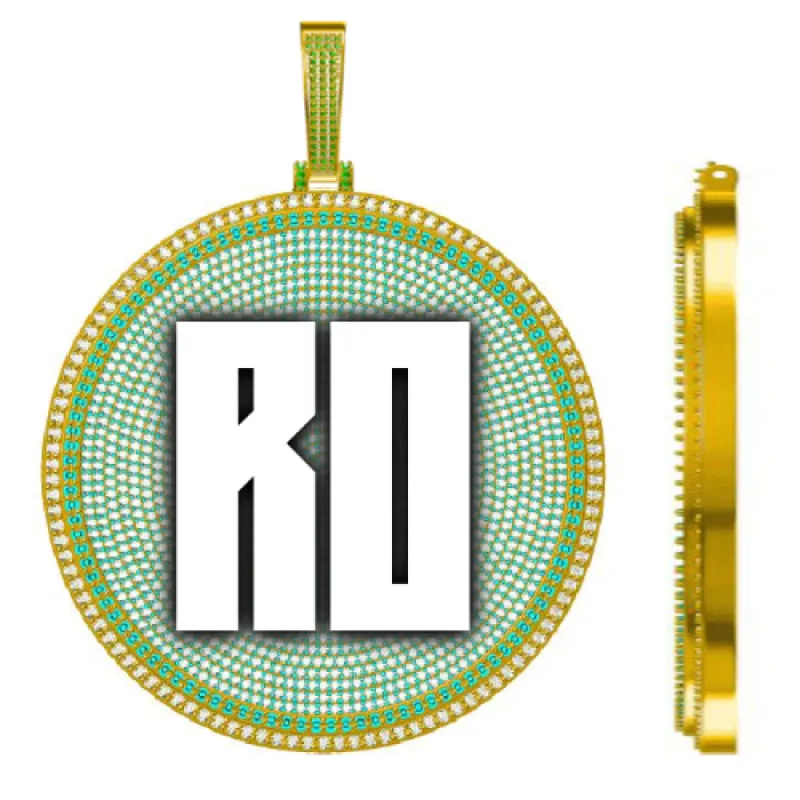 CUSTOM LETTER NECKLACE 3D BIG DISC sold by The GUU Shop