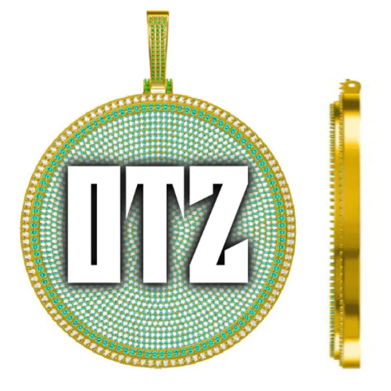 CUSTOM LETTER NECKLACE 3D BIG DISC sold by The GUU Shop